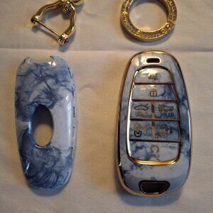 Key Fob Cover with Diamond Keychain fit for 2021-2019 Hyundai Sonata